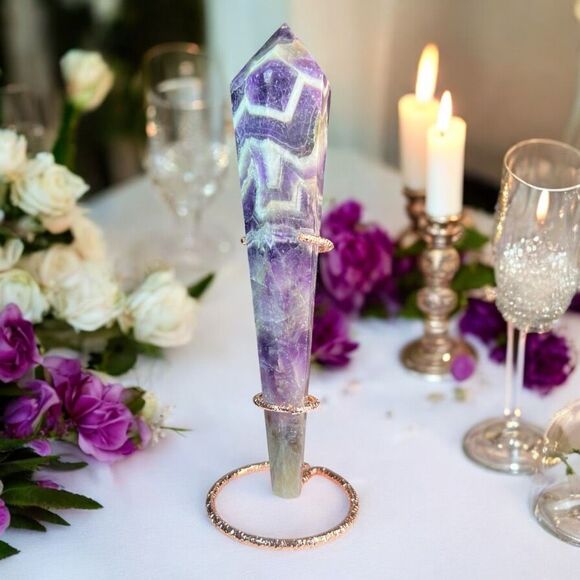 Dream Amethyst Crystal Meditation Scepter Wand with‎ Stand (4) - Picture 1 of 11